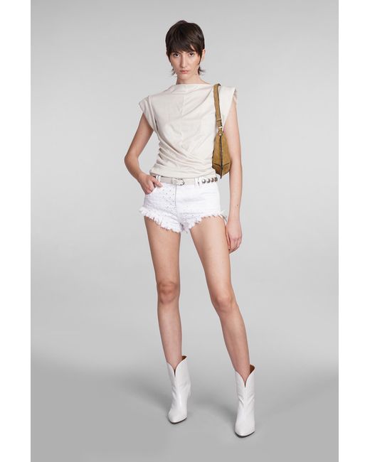 Topwear Maisan in Cotone Grigio di Isabel Marant in White