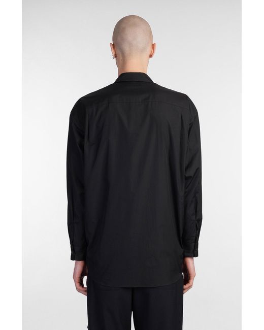 Camicia in Cotone Nero di Attachment in Black da Uomo