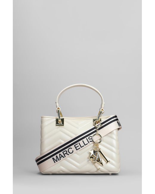 Marc Ellis Gray Flat Krissy M Wave Shoulder Bag In Beige Rubber/plasic