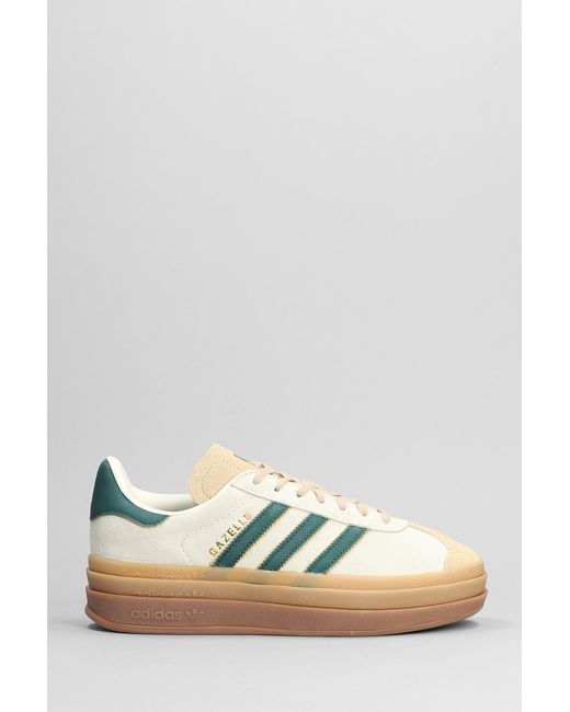 Adidas Natural Gazelle Bold Sneakers In Beige Suede