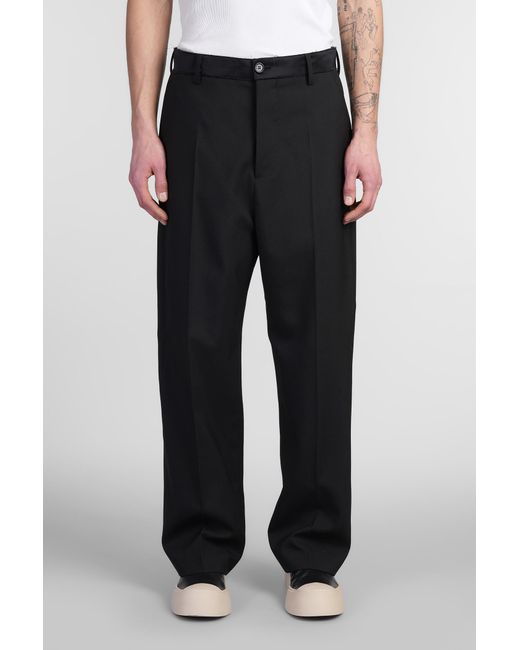 Pantalone in Lana Nera di Marni in Black da Uomo