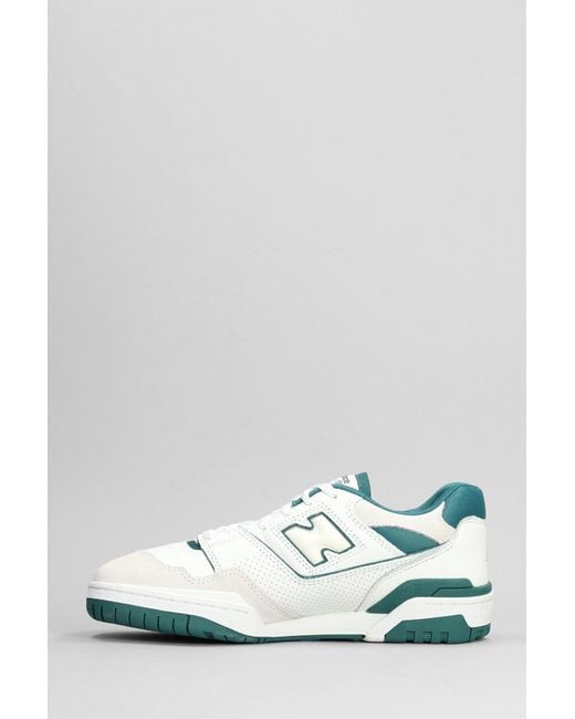 New Balance 550 Sneakers In White Leather And Fabric for men