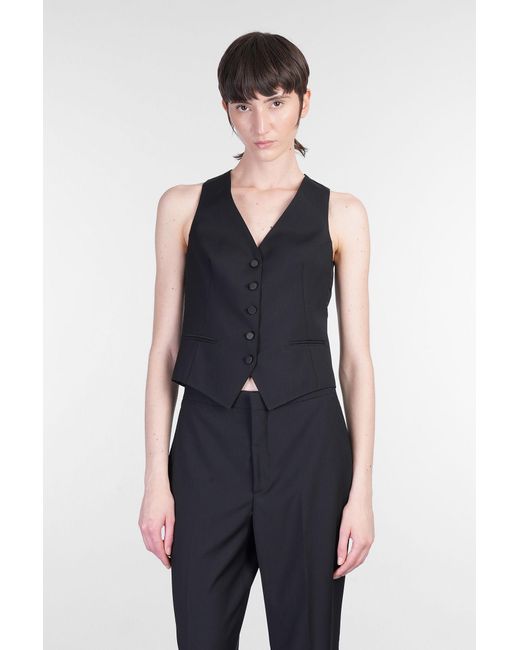 Gilet Giselle in Lana Nera di Tagliatore 0205 in Blue