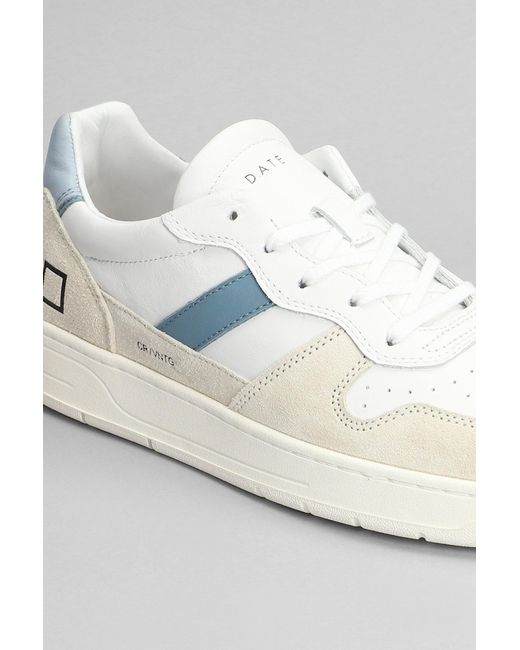 Date Court 2.0 Sneakers In White Suede And Leather for men