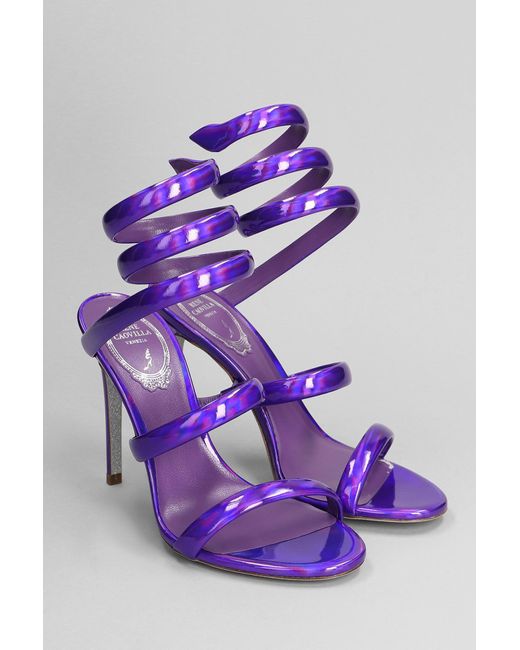 Rene Caovilla Purple Cleo Sandals