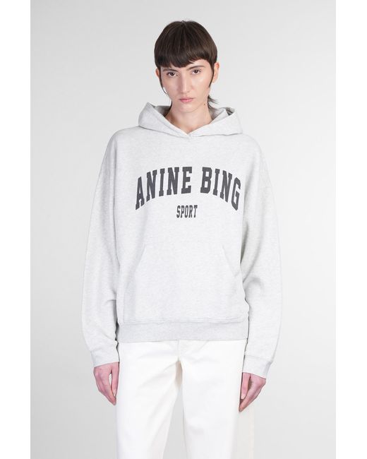 Felpa Harvey in Cotone Grigio di Anine Bing in White