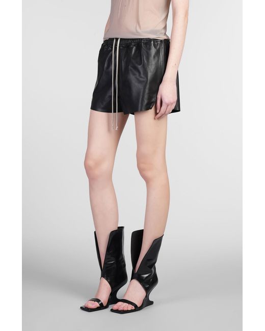 Rick Owens Shorts Boxers Shorts In Black Leather