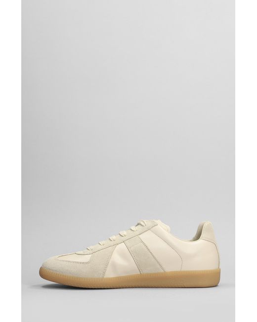 Sneakers Replica in pelle e camoscio Beige di Maison Margiela in Natural da Uomo