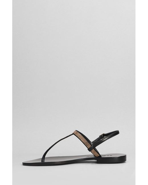 Sandali flats in Pelle Nera di EDDICUOMO in Black