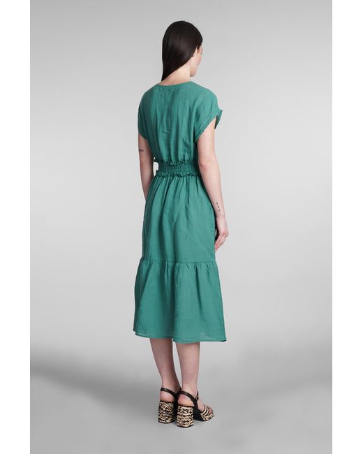 120 Dress In Green Linen