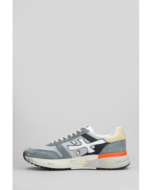 Sneakers Mick in Camoscio e Tessuto Grigio di Premiata in White da Uomo