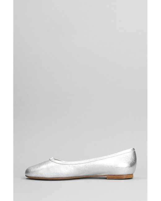 Chloé Multicolor Mercie Ballet Flats In Silver Leather
