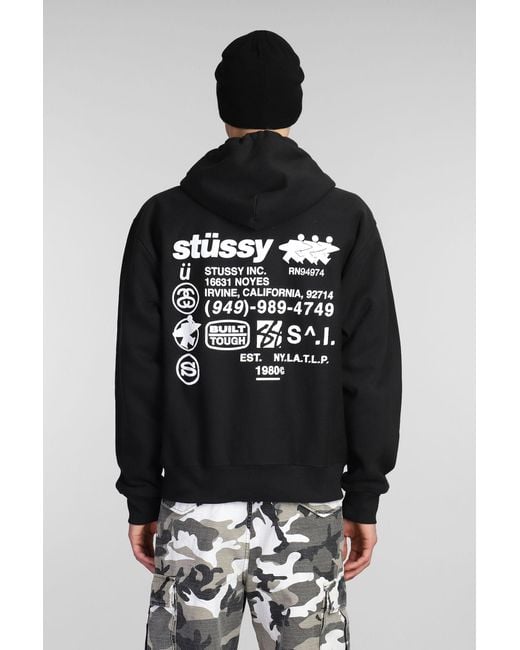 Felpa in Nylon Nero di Stussy in Black da Uomo