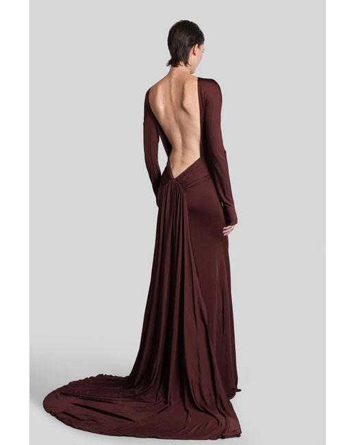 chinese dress ladies Dress with maxi long slit in low-cut satin