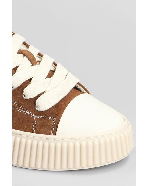 Rhun Brown Sneakers In Leather Color Suede for men