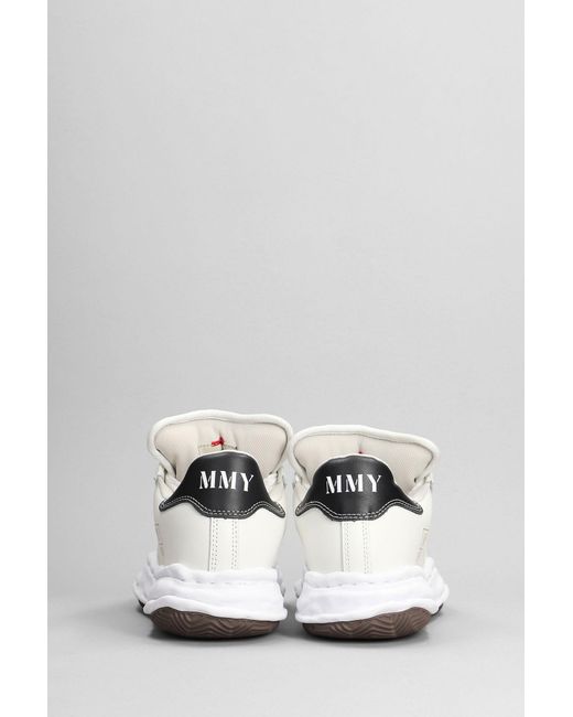 Sneakers Blakey in Pelle Bianca di Maison Mihara Yasuhiro in White da Uomo