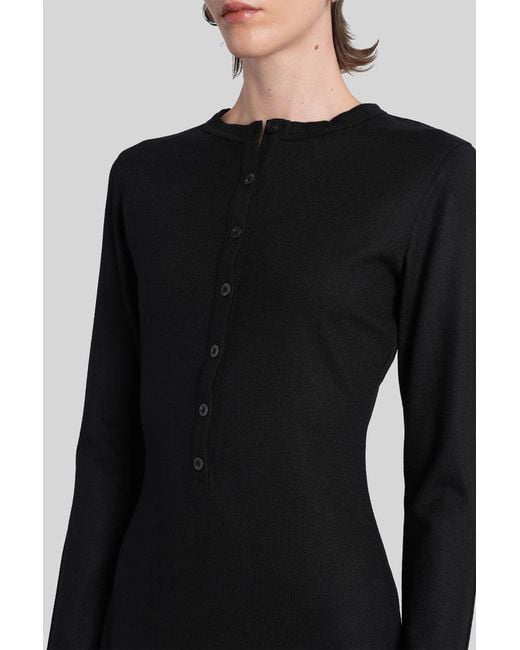 Abito lungo City wool in Lana Nera di Entire studios in Black