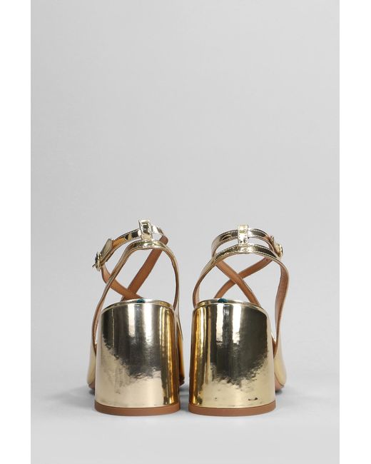 A.Bocca Metallic Pumps In Gold Patent Leather