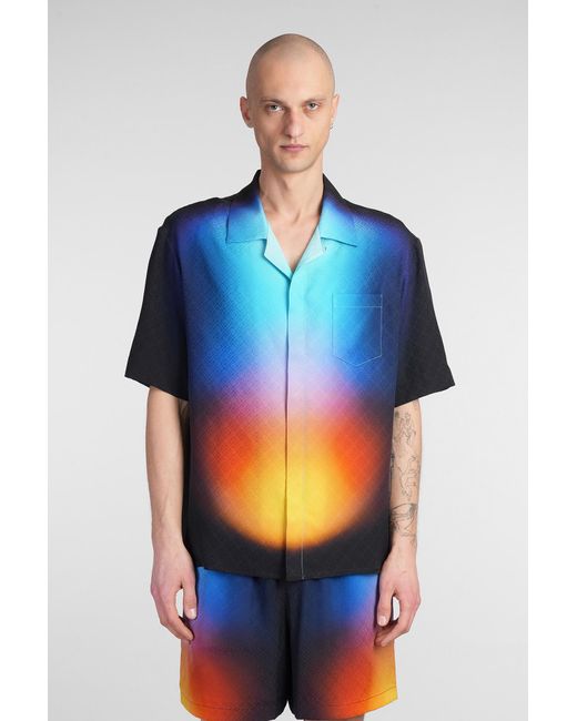 Camicia in Seta Multicolor di Casablanca in Blue da Uomo