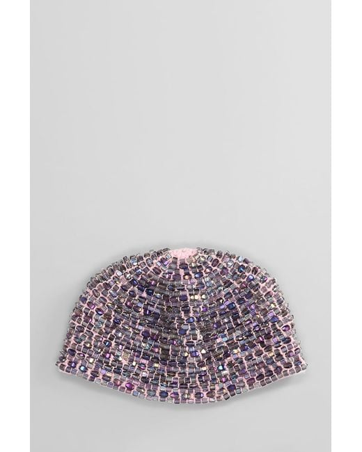404 Suite Purple Leonor Hats In Rose-pink Cotton
