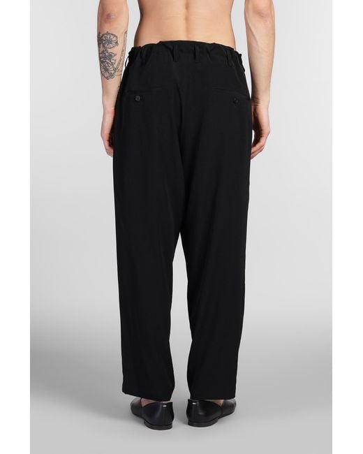 Pantalone in Triacetato Nero di Y's Yohji Yamamoto in Black da Uomo
