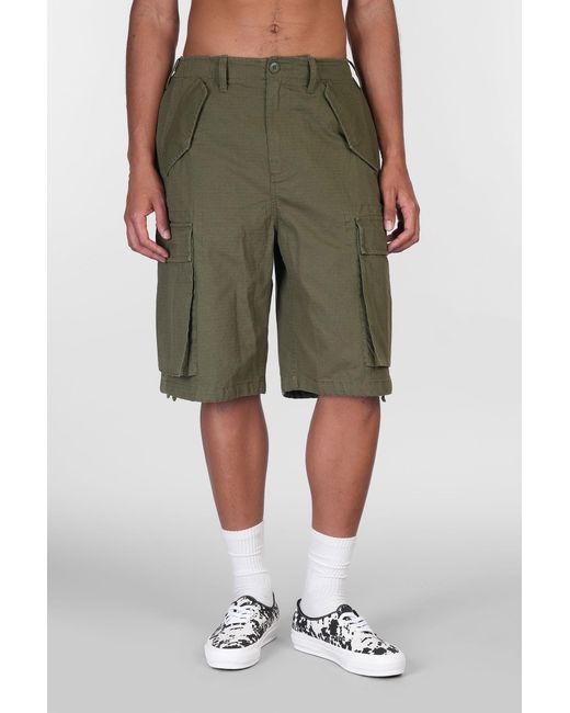 Stussy Shorts In Green Cotton for men
