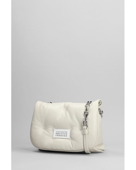 Maison Margiela Natural Glam Slam Shoulder Bag In White Leather