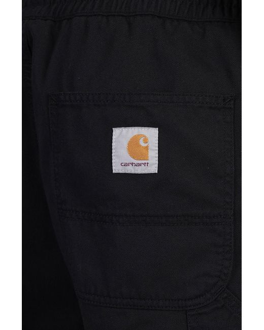 Shorts Flint Short in Cotone Nero di Carhartt in Black da Uomo