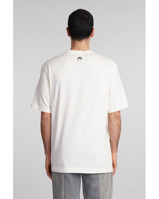 T-Shirt in Cotone Beige di MARINE SERRE in White da Uomo