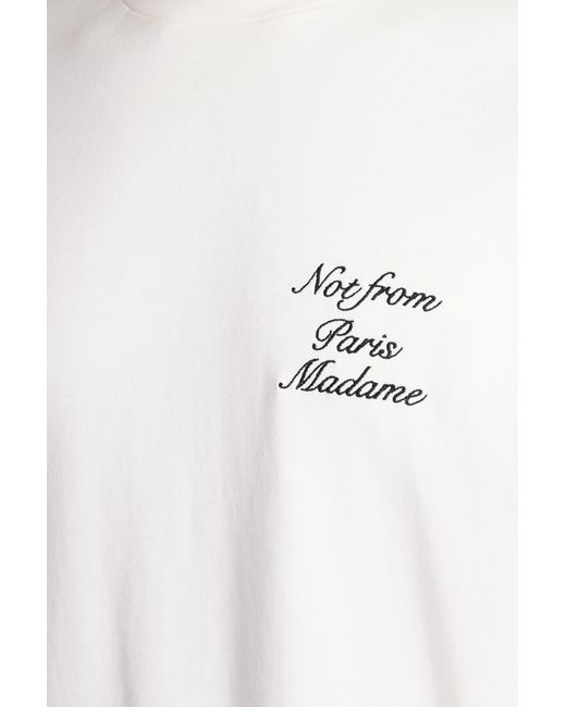 T-Shirt in Cotone Beige di Drole de Monsieur in White da Uomo