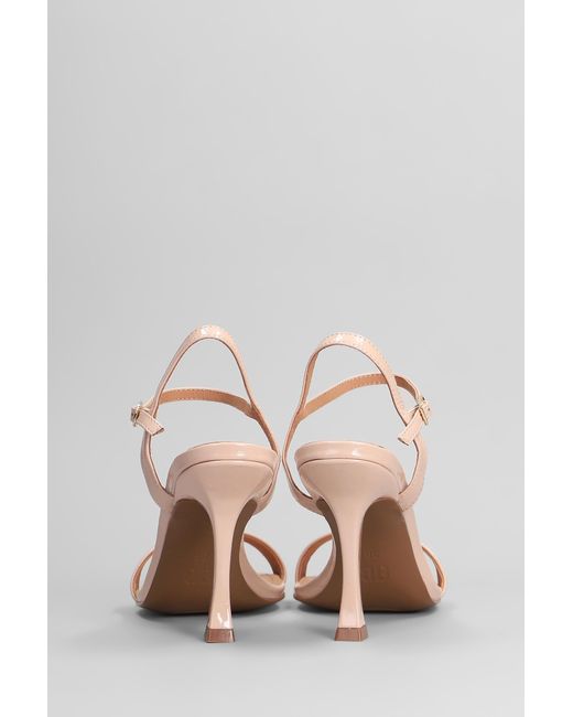 Bibi Lou Pink Lotus 85 Sandals In Powder Patent Leather