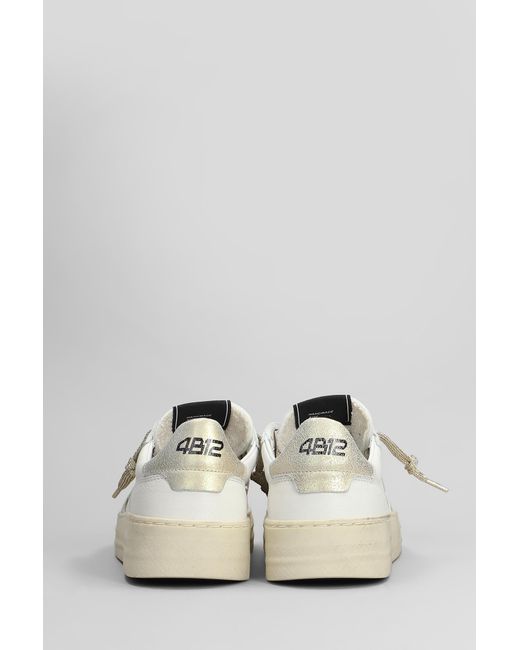 Sneakers Hyper in Pelle Bianca di 4b12 in White