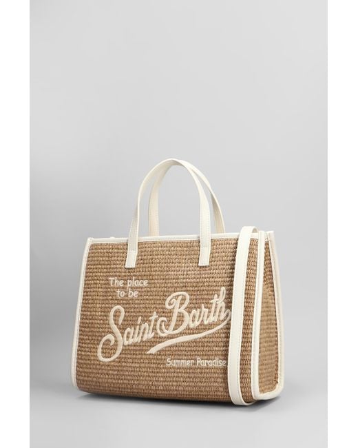 Tote Vivian mid straw in rafia Beige di Mc2 Saint Barth in Natural