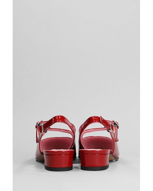 CAREL PARIS Peche Pumps In Red Patent Leather