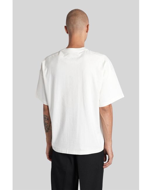 T-Shirt T-shirtcn ss in Cotone Bianco di Jil Sander in White da Uomo