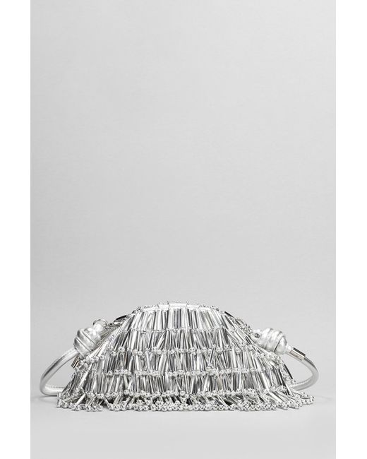 Cult Gaia Gray Jaala Hand Bag In Silver Leather