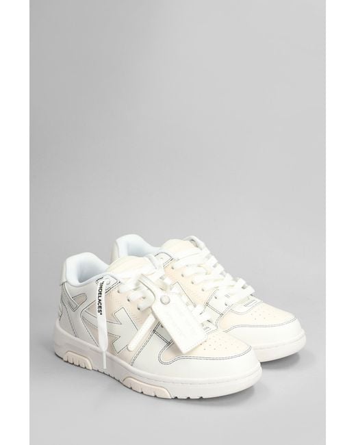 Sneakers Out of office in Pelle Beige di Off-White c/o Virgil Abloh in White