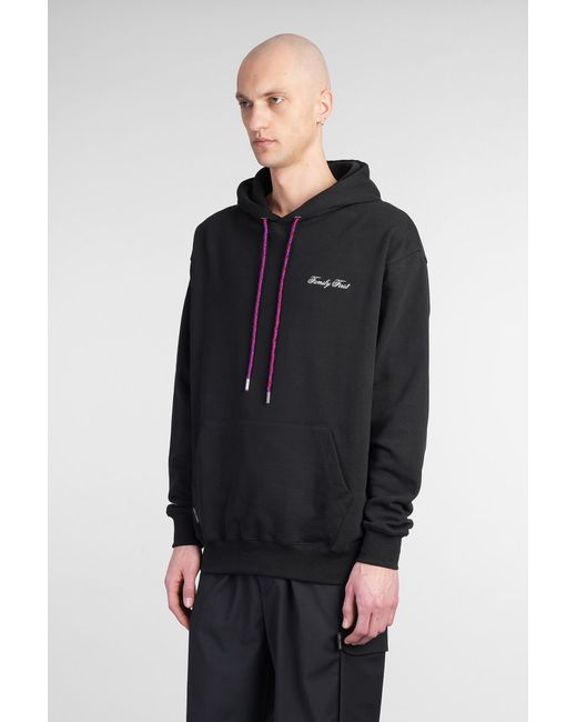 Felpa in Cotone Nero di FAMILY FIRST in Black da Uomo