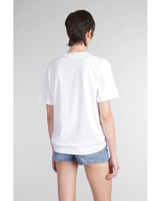 T-Shirt in Cotone Bianco di Alexander Wang in White
