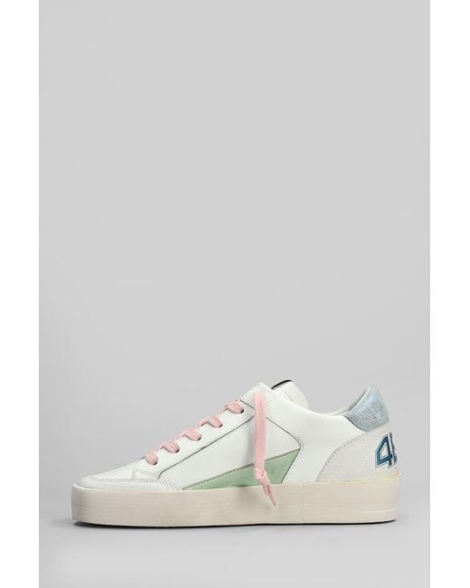 Sneakers Kyle in Pelle Bianca di 4b12 in White
