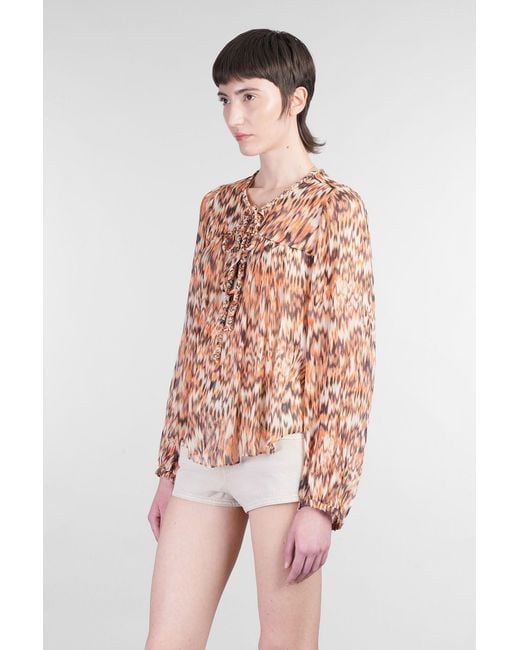 Blusa Ametissa in Seta Multicolor di Isabel Marant in Pink