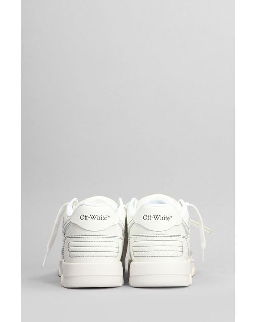 Off-White c/o Virgil Abloh White Out Of Office Sneakers In Beige Leather