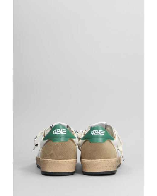 Sneakers Playnew in pelle e camoscio Bianco di 4b12 in White da Uomo