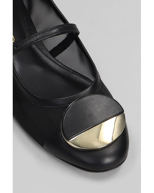 Ballerine in pelle e tessuto Nero di Evaluna in Gray