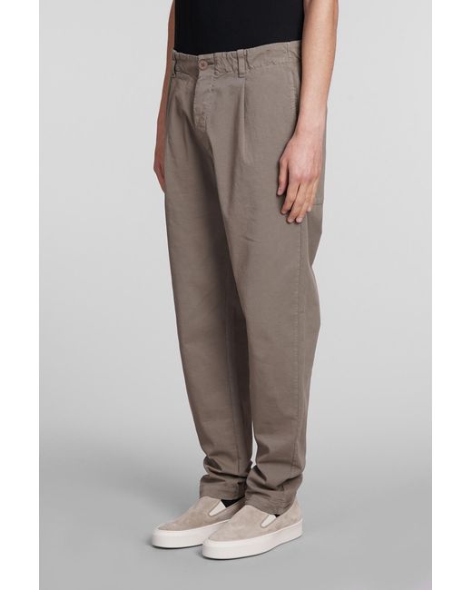 Transit Gray Pants In Beige Cotton for men