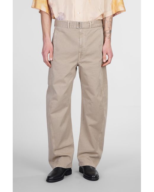 Pantalone in Cotone Beige di Lemaire in Natural da Uomo