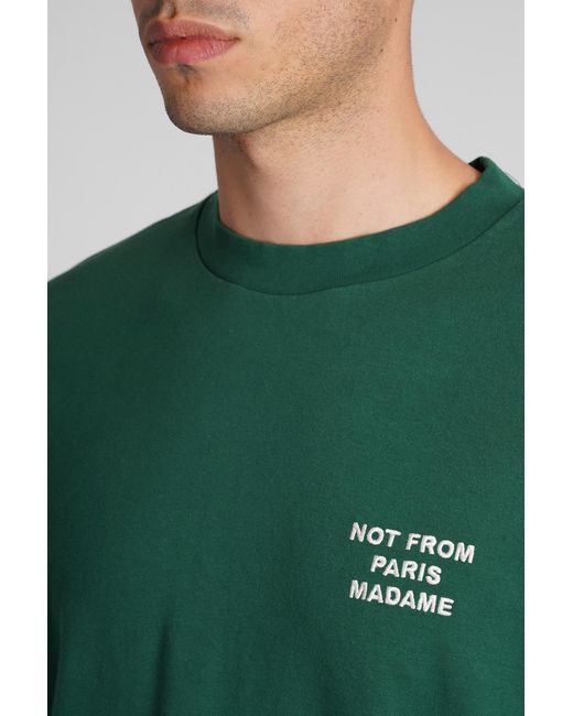 T-Shirt in Cotone Verde di Drole de Monsieur in Green da Uomo