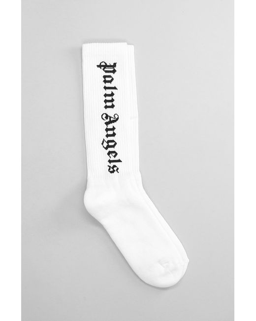 Palm Angels Socks In White Cotton for men