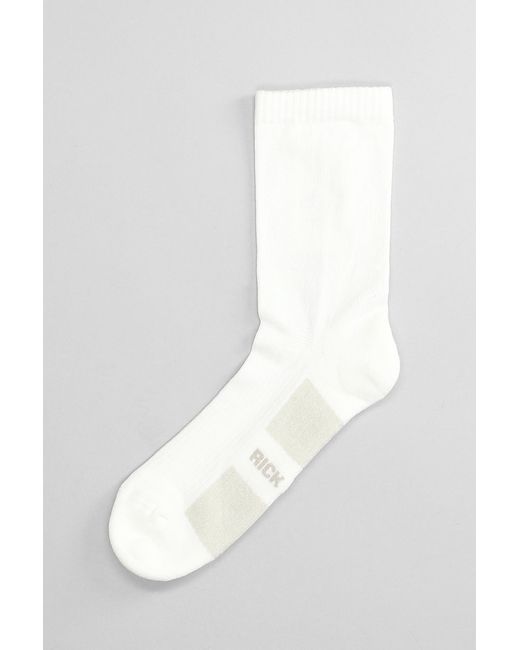 Rick Owens Glitter Socks Socks In White Cotton for men