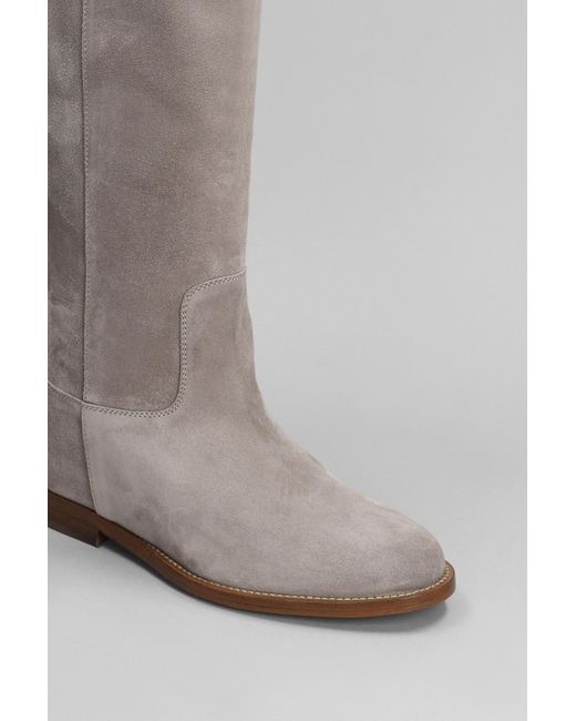 Via Roma 15 Gray In Taupe Suede